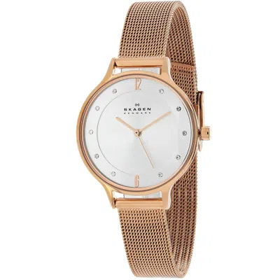 Skagen Women's Silver Dial Watch In Gold
