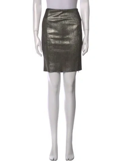 Pre-owned Skaist-taylor Lamb Leather Knee-length Skirt W/ Tags In Neutral