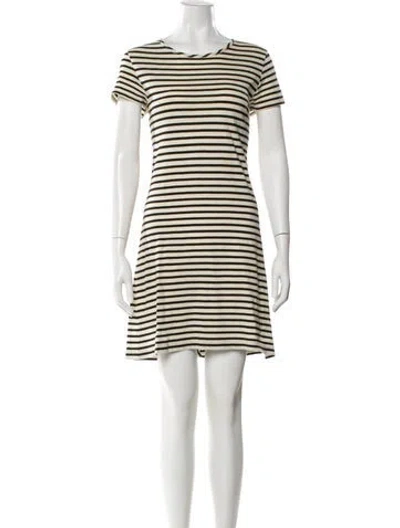 Pre-owned Skaist-taylor Striped Mini Dress In White