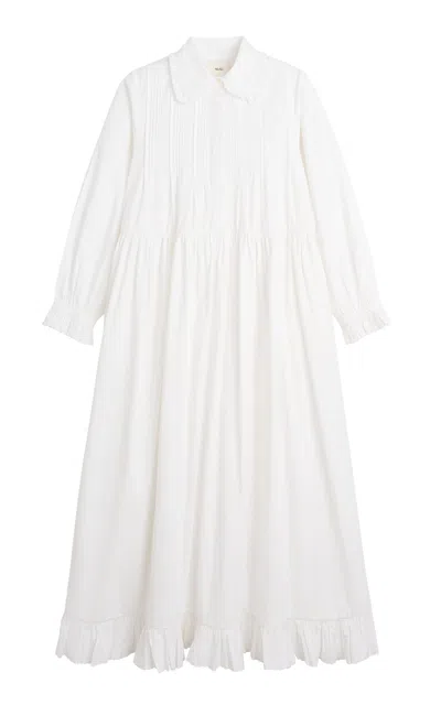 Skall Lavender Cotton Dress In White