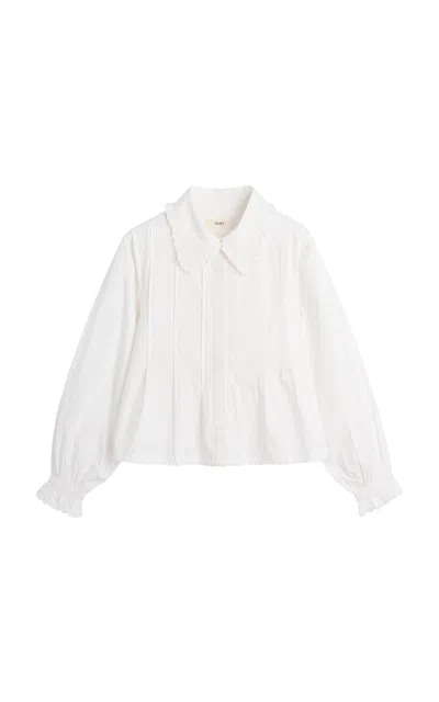 Skall Lavender Cotton Shirt In White