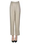 Skall Linen Trousers In Dove-grey