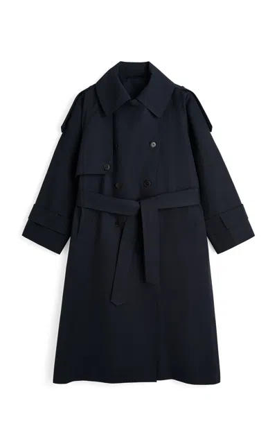 Skall Mahsa Cotton Trenchcoat In Navy