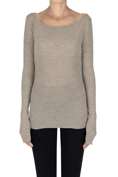 Skall Ribbed Wool T-shirt In Kaki