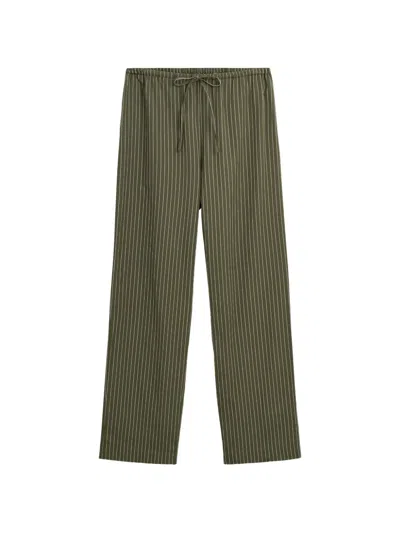 Skall Studio Addie Pinstripe Trousers In Green