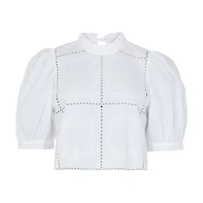 Skall Studio Anemone Crop Blouse In White
