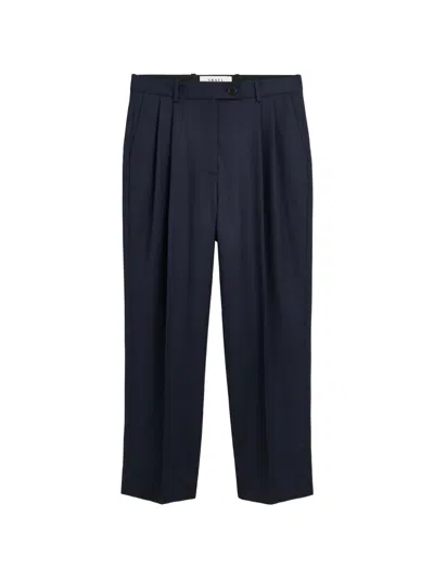 Skall Studio Arley Pleated Tailored Trousers In Blue