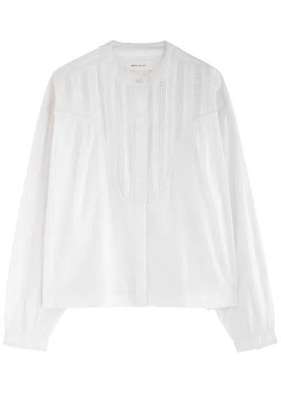 Skall Studio Aurora Embroidered Cotton Blouse In White