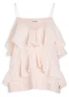 Skall Studio Benedicte Ruffled Linen Top In Neutral