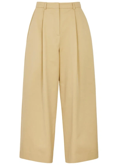Skall Studio Bob Cropped Straight-leg Cotton Trousers In Yellow