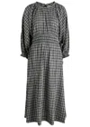 Skall Studio Carola Checked Cotton Midi Dress In Neutral