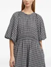 Skall Studio Carola Checked Cotton Midi Dress In Neutral