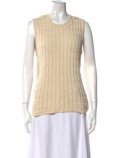 Pre-owned Skall Studio Crew Neck Sleeveless Top In Neutrals