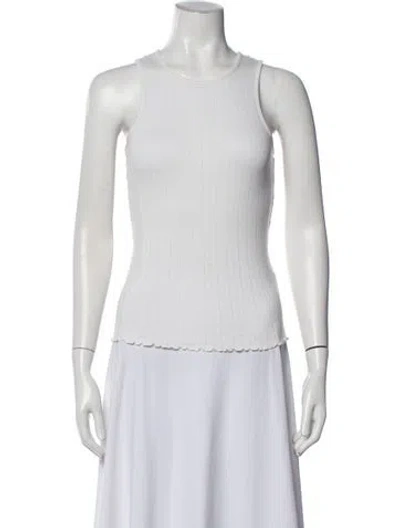 Pre-owned Skall Studio Crew Neck Sleeveless Top In White