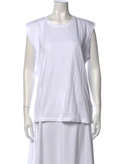 Pre-owned Skall Studio Crew Neck Sleeveless Top In White