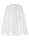 Skall Studio Dot Pintuck Cotton Blouse In White