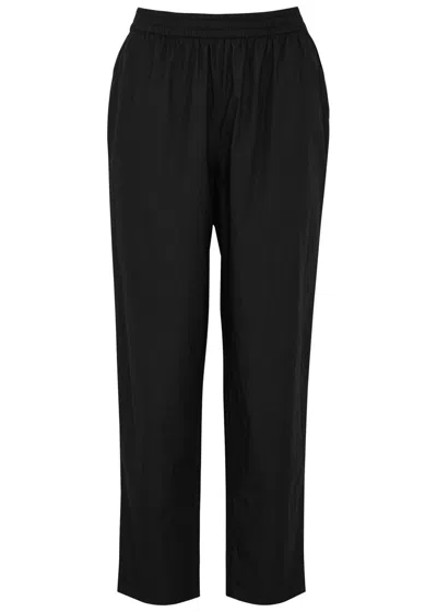 Skall Studio Edgar Cotton-poplin Trousers In Black