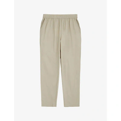 Skall Studio Womens Light Grey Edgar Elasticated-waist Straight-fit Organic-cotton Trousers