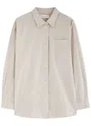 Skall Studio Edgar Striped Cotton Shirt In Beige