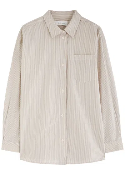 Skall Studio Edgar Striped Cotton Shirt In Beige
