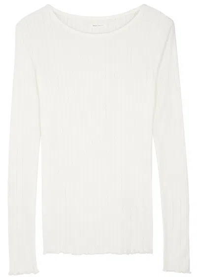 Skall Studio Edie Pointelle Cotton Top In Off White