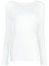 Skall Studio Edie Pointelle Long-sleeved Tee In Weiss