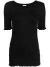 Skall Studio Edie Pointelle Tee In Black