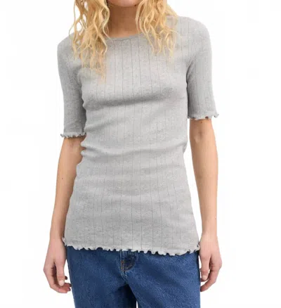 Skall Studio Edie Short Sleeve Tee In Grey Melange In Gray