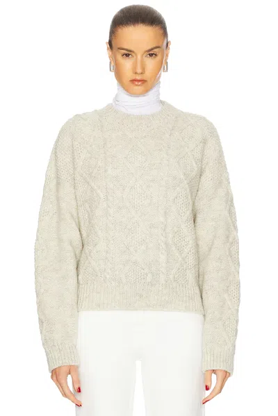 Skall Studio Womens Sand Sophie Cable-knit Wool Jumper