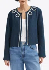Skall Studio Embellished Pearl Jacket In Navy
