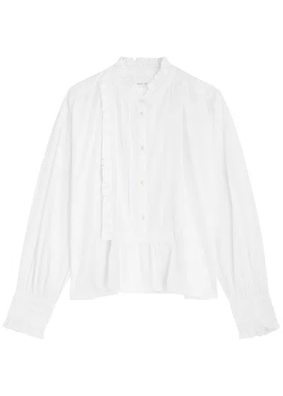 Skall Studio Emilia Ruffled Cotton-poplin Blouse In White
