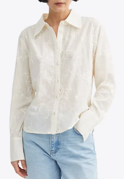 Skall Studio Fauna Embroidered Shirt In White