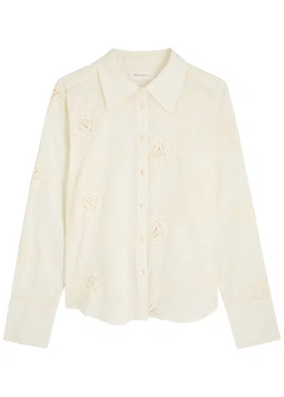 Skall Studio Fauna Floral-embroidered Cotton Shirt In Cream