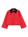 Skall Studio Gaby Corduroy-collar Jacket In Red
