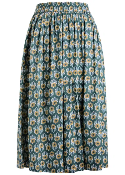 Skall Studio Ginny Floral-print Cotton Midi Skirt In Multicoloured 1