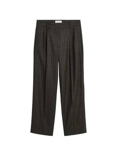 Skall Studio Harry Pinstripe Pleated Trousers In Green