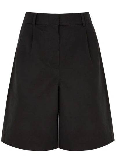 Skall Studio Jane Cotton-poplin Shorts In Black