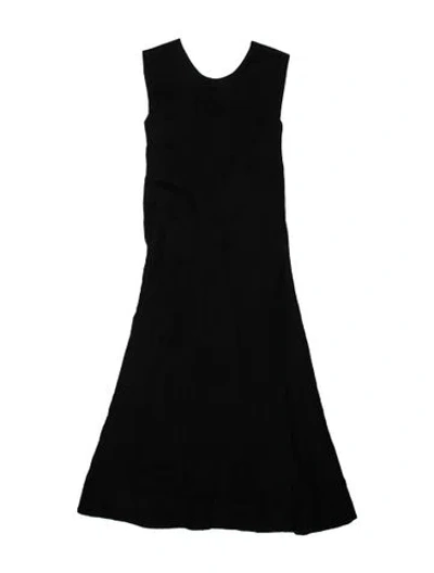 Pre-owned Skall Studio Linen Long Dress In Black
