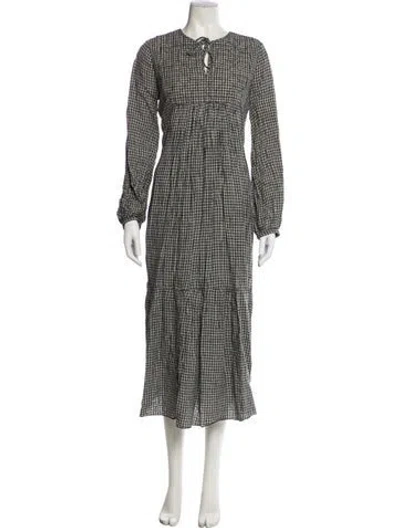 Pre-owned Skall Studio Linen Long Dress In Multi