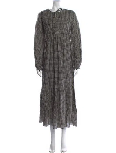 Pre-owned Skall Studio Linen Long Dress W/ Tags In Multicolor