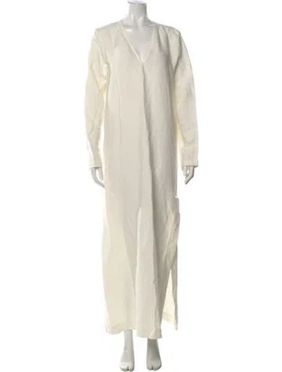 Pre-owned Skall Studio Linen Long Dress W/ Tags In Neutral