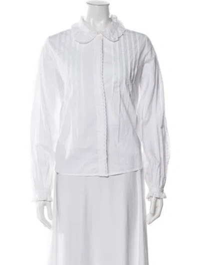 Pre-owned Skall Studio Long Sleeve Blouse In White