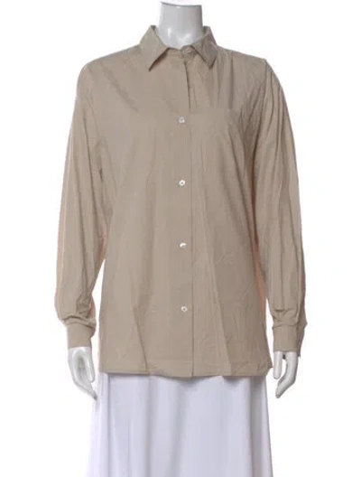 Pre-owned Skall Studio Long Sleeve Button-up Top In Neutral
