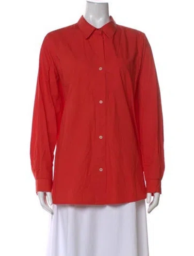Pre-owned Skall Studio Long Sleeve Button-up Top In Orange