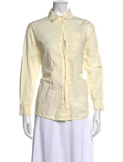 Pre-owned Skall Studio Long Sleeve Button-up Top In Yellow