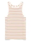 Skall Studio Womens Light Brown White Stripe Loui Striped Cotton-jersey Top In Neutrals