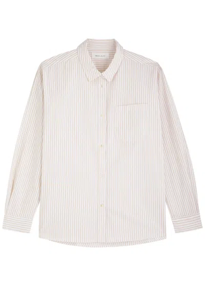 Skall Studio May Striped Cotton Shirt In Beige