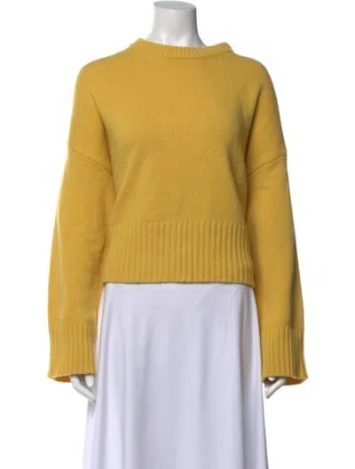 Pre-owned Skall Studio Merino Wool Crew Neck Sweater In Yellow
