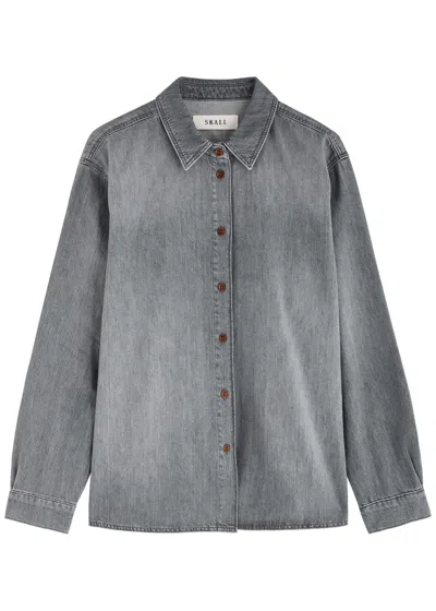 Skall Studio Millington Denim Shirt In Light Grey