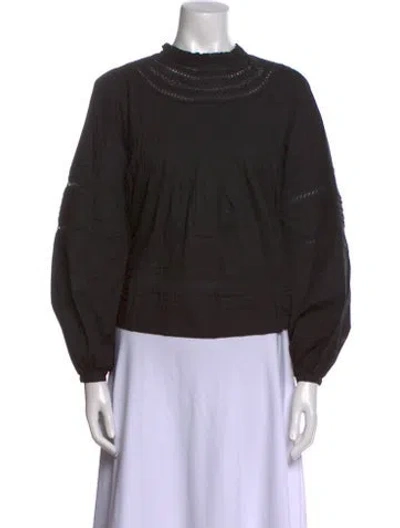 Pre-owned Skall Studio Mock Neck Long Sleeve Sweatshirt In Black